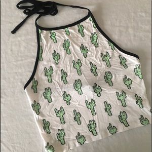 forever 21 cactus print halter top